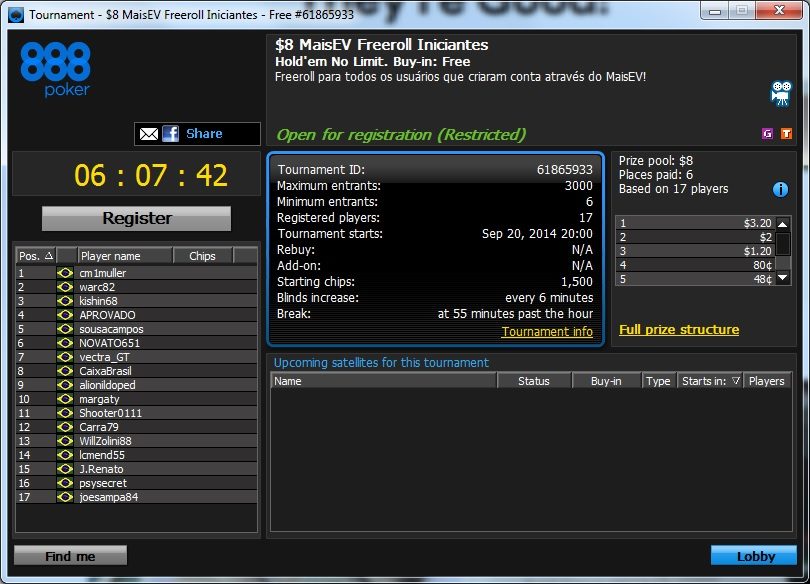freeroll 888poker