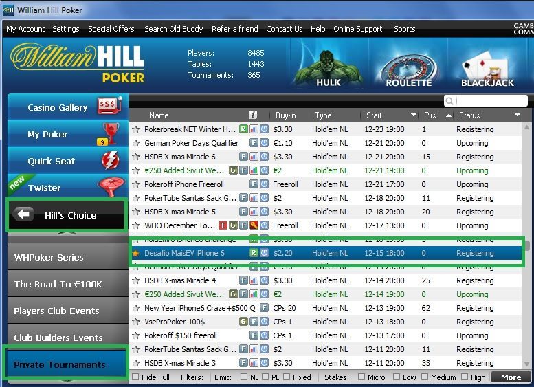 William Hill Lobby iphone6