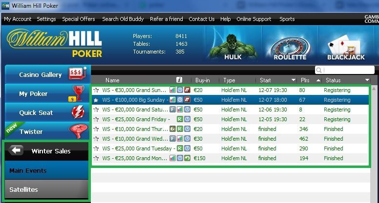 Winter Sales William Hill Lobby
