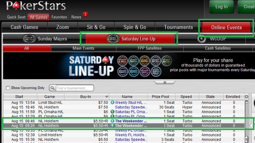 PokerStars The Weekender