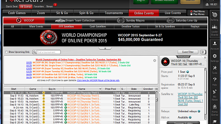 PokerStars Oferece Satélites Diários Para Eventos do WCOOP Com Buy-ins em FPP’s