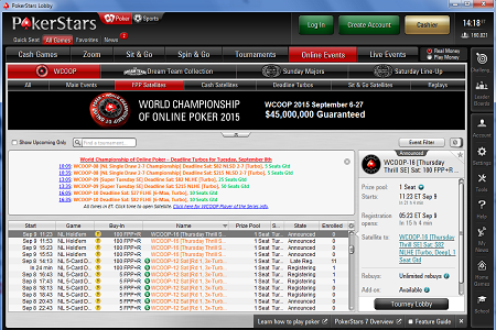 PokerStars Oferece Satélites Diários Para Eventos do WCOOP Com Buy-ins em FPP’s