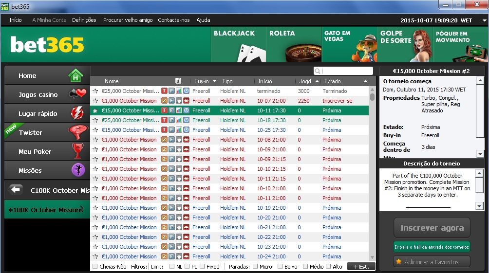 outubro missoes bet365
