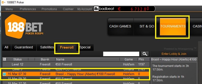 torneio 188bet 14 mar