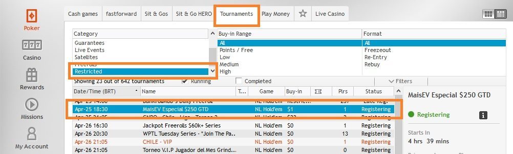 partypoker lobby 25 abril
