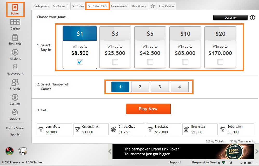 sitn go hero partypoker g