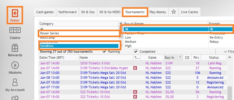 lobby partypoker powerseries
