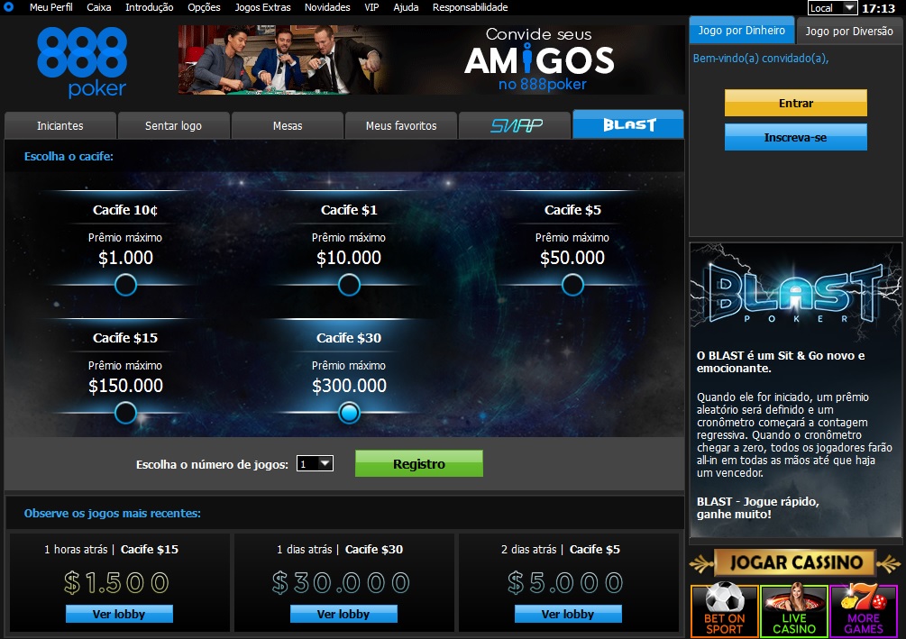 blast lobby 888poker