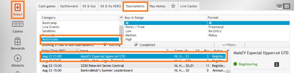 partypoker lobby uppercut
