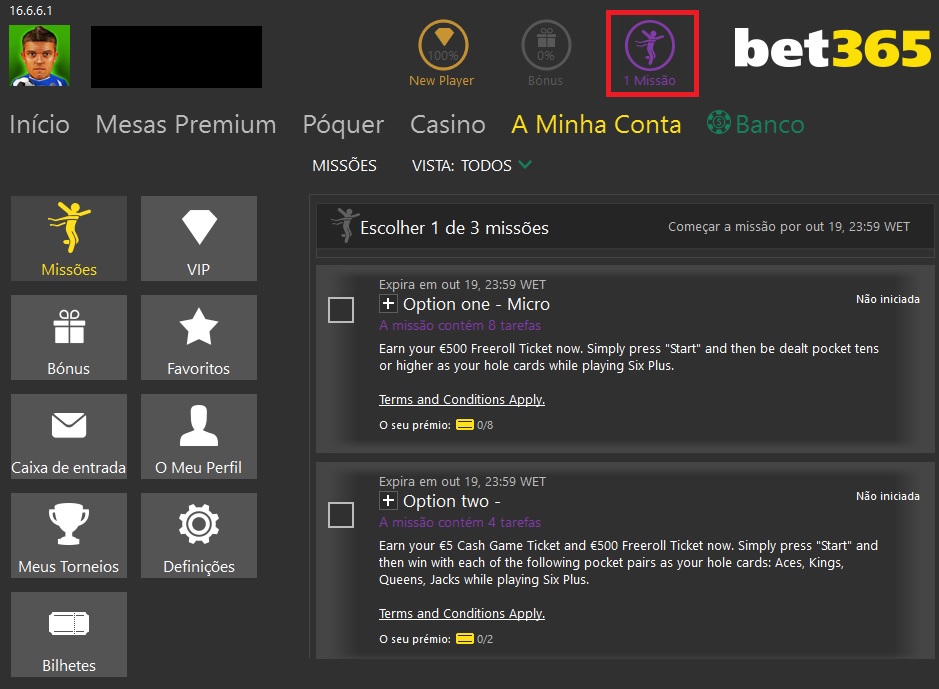 lobby missões cash game festival bet 365