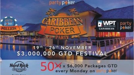 PartyPoker Dará 50 Pacotes de $6 Mil Para o Caribbean Poker Party