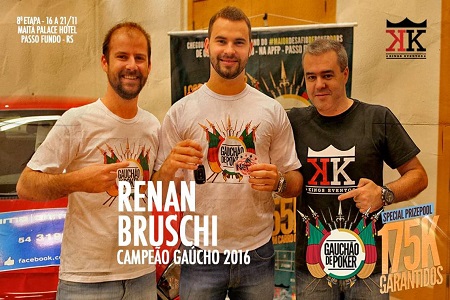 Renan Bruschi Vence o Gauchão de Poker 2016