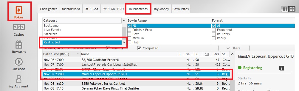 lobby partypoker 7 nov