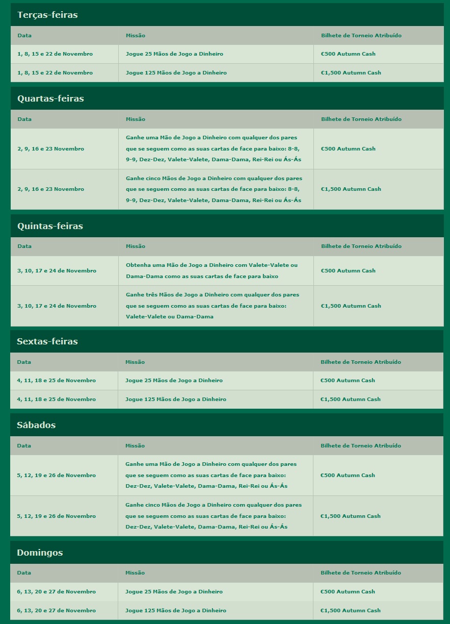 missões outono bet365
