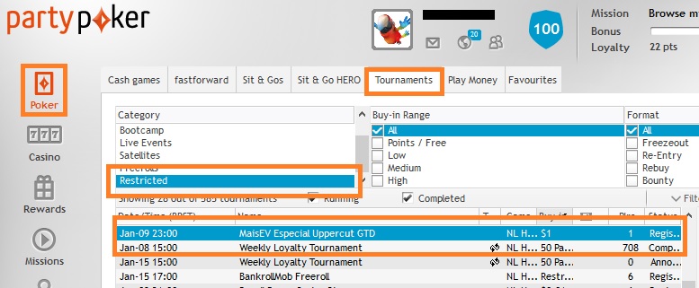 lobby partypoker uppercut 9 jan