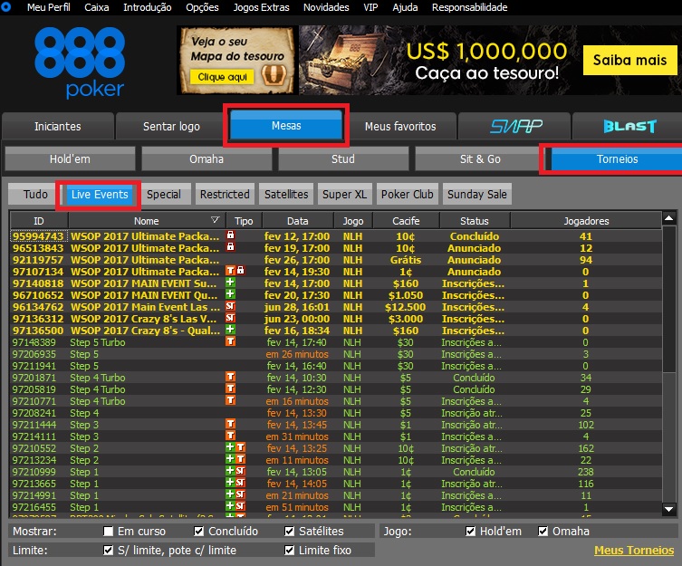 lobby 888poker