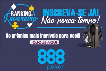 Vagabundopkr Vence o Ranking MaisEV de Fevereiro no 888poker