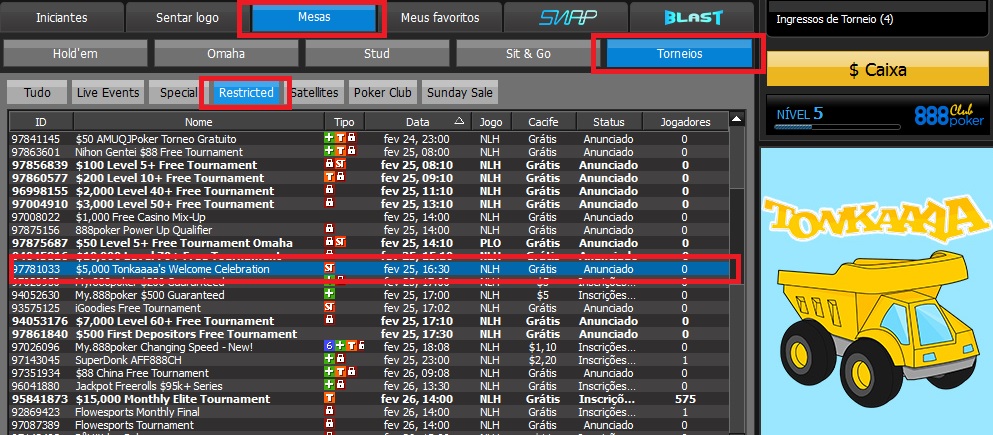 tonkaaa lobby freeroll