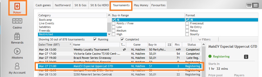 lobby partypoker 27 mar
