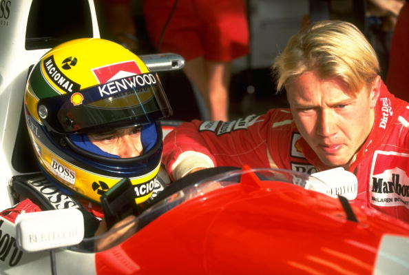 Ayrton Senna and Mika Hakkinen