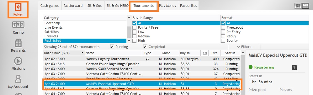lobby partypoker 3 abril