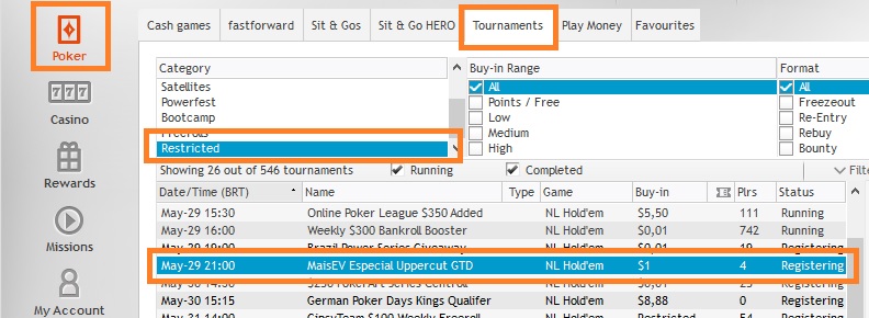 lobby partypoker 29 maio