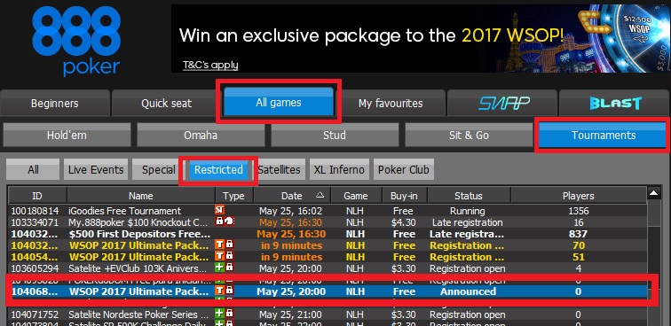 wsop denilson 888poker lobby