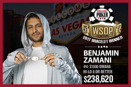 Benjamin Zamani Vence o $1.500 Omaha Hi-Lo 8 or Better da WSOP