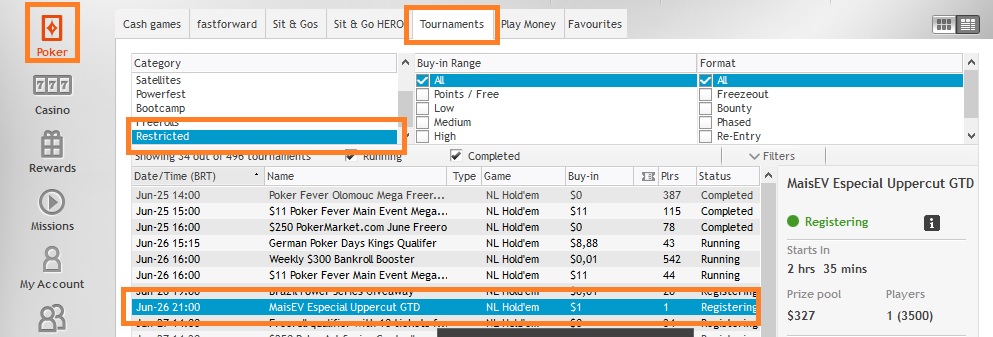 lobby partypoker 26 jun