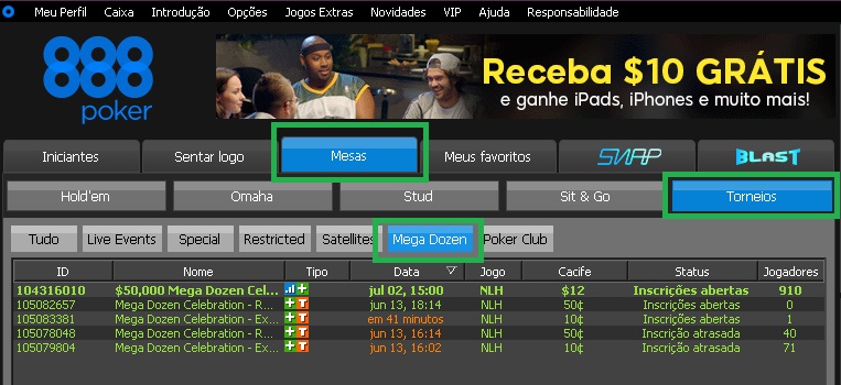 mega dozen aniversário lobby