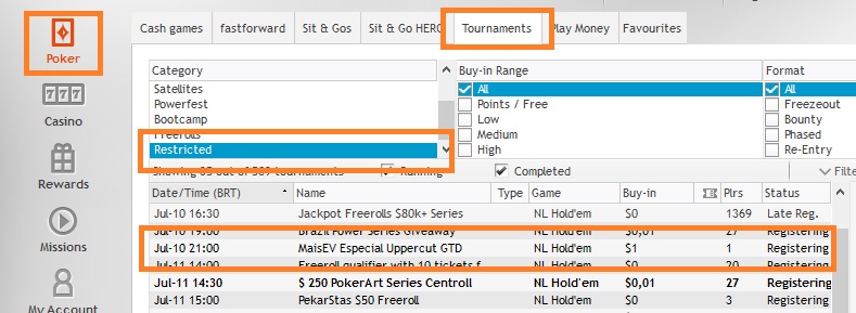 lobby partypoker 10 jul