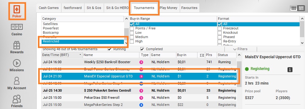 lobby partypoker 24 jul