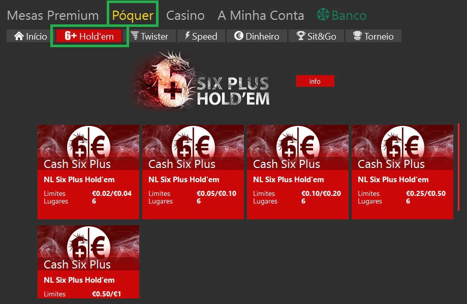 lobby six plus hold'em bet365