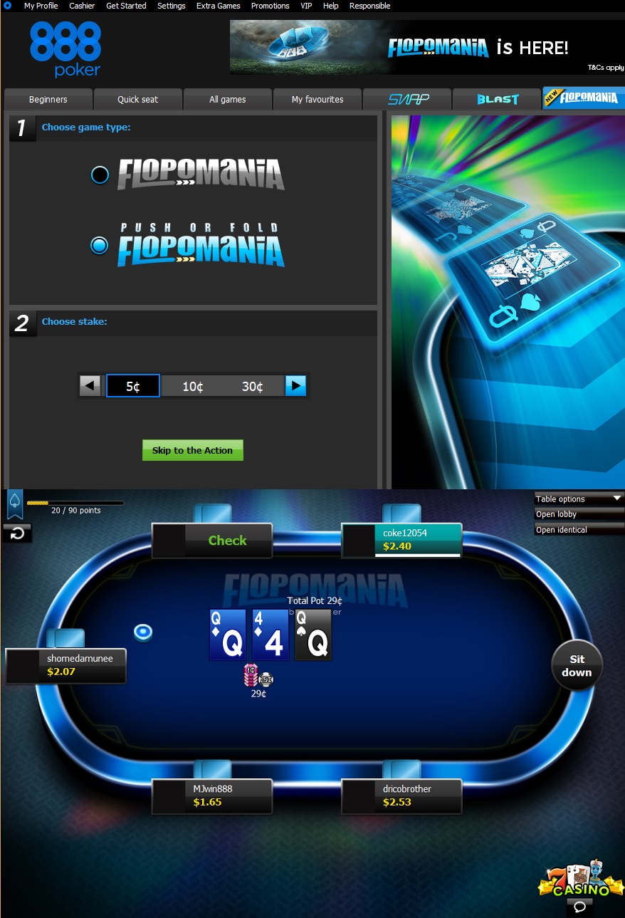 flopomania lobby mesas 888poker