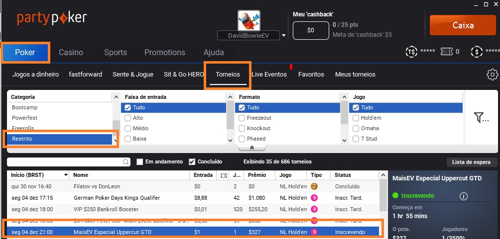 lobby partypoker 4 dez