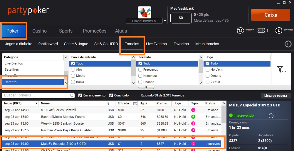lobby partypoker 23 abr