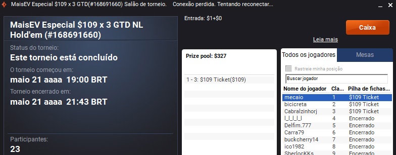resultado maisev especial 21 maio