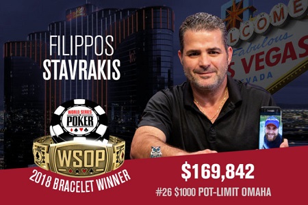 Felipe Mojave é 3º no Evento 26 da WSOP, Filippos Stavrakis leva o bracelete