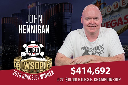 John Hennigan Conquista Seu Quinto Bracelete da WSOP