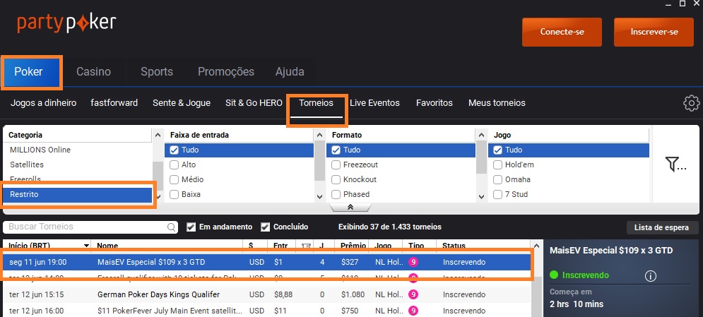lobby partypoker 11 jun