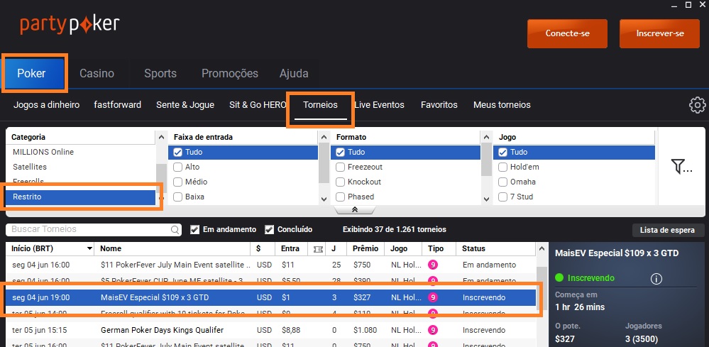lobby partypoker 4 jun