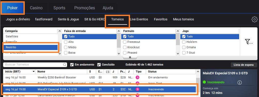 lobby satelite partypoker 16 jul