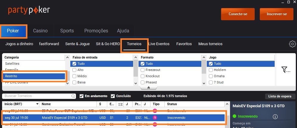 satelite partypoker 30 jul