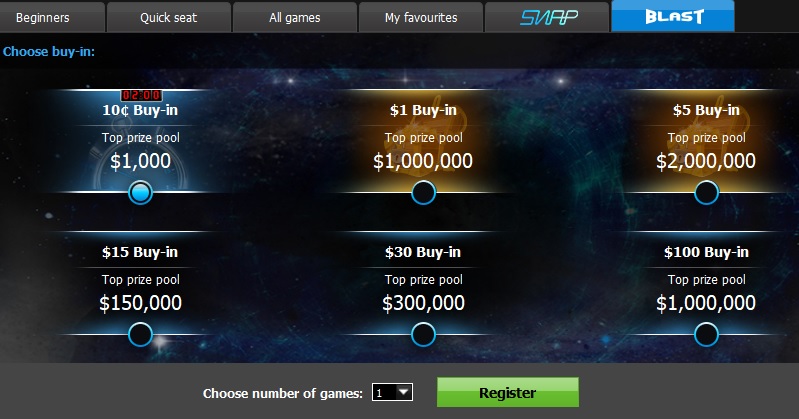 blast 888poker edição especial lobby
