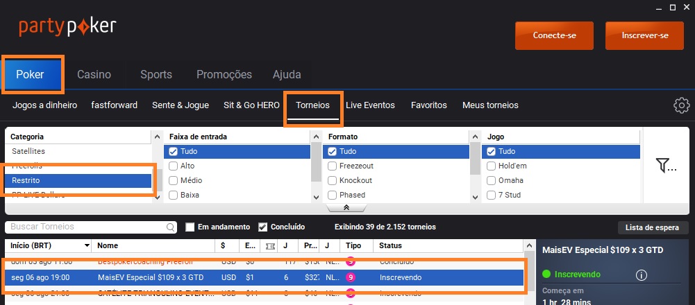 lobby partypoker 6 ago