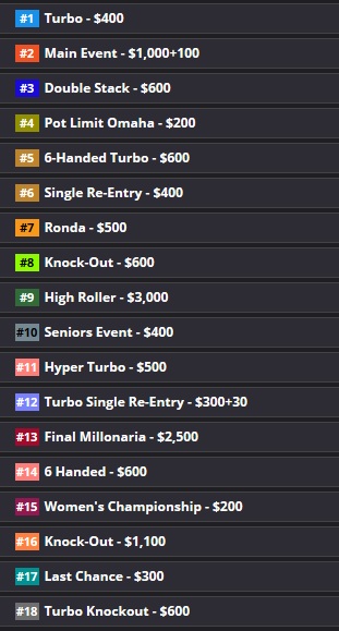 eventos wsop punta