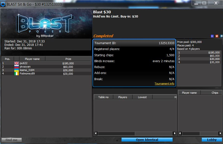 BLAST 888POKER 31 12