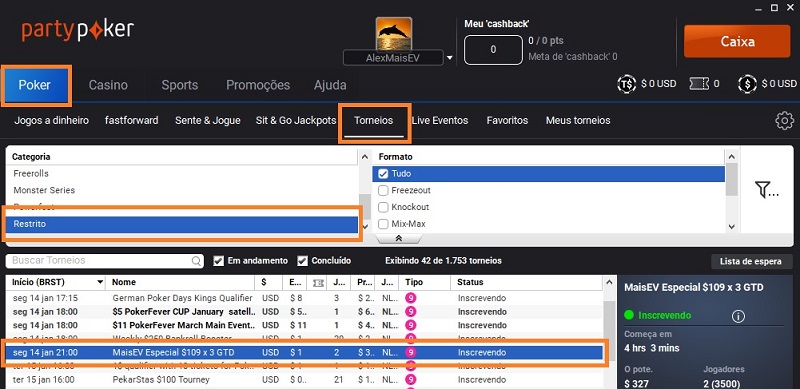 lobby partypoker 14 jan