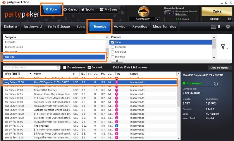lobby partypoker maisev especial 04 fev
