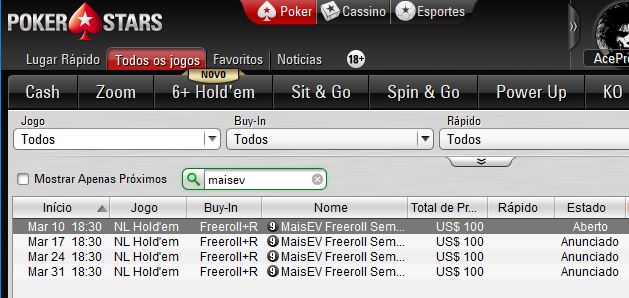lobby pokerstars freerolls